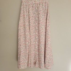 Vintage Floral Button Front Cottage Core Prarie Flowy Modest Maxi Skirt Medium